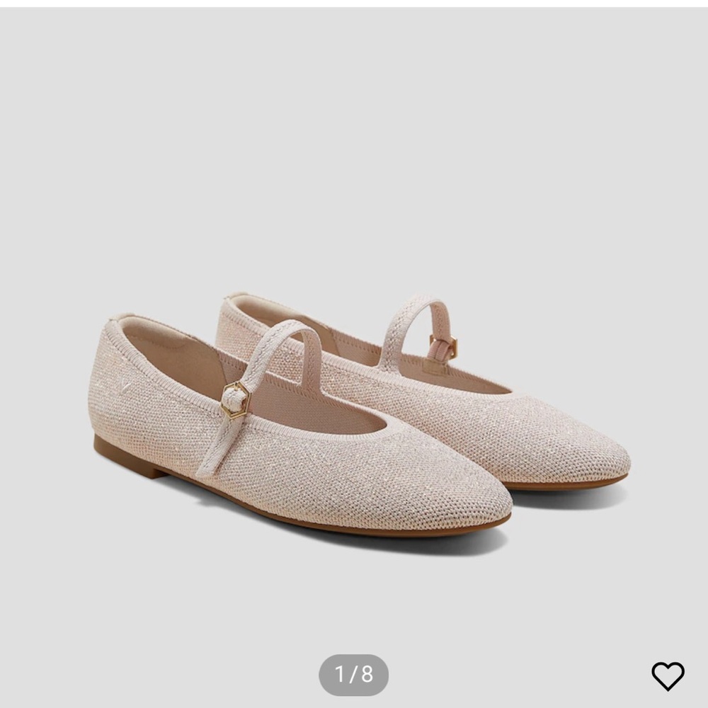 VIVAIA Women's Tan Almond Toe Mary Jane Flats